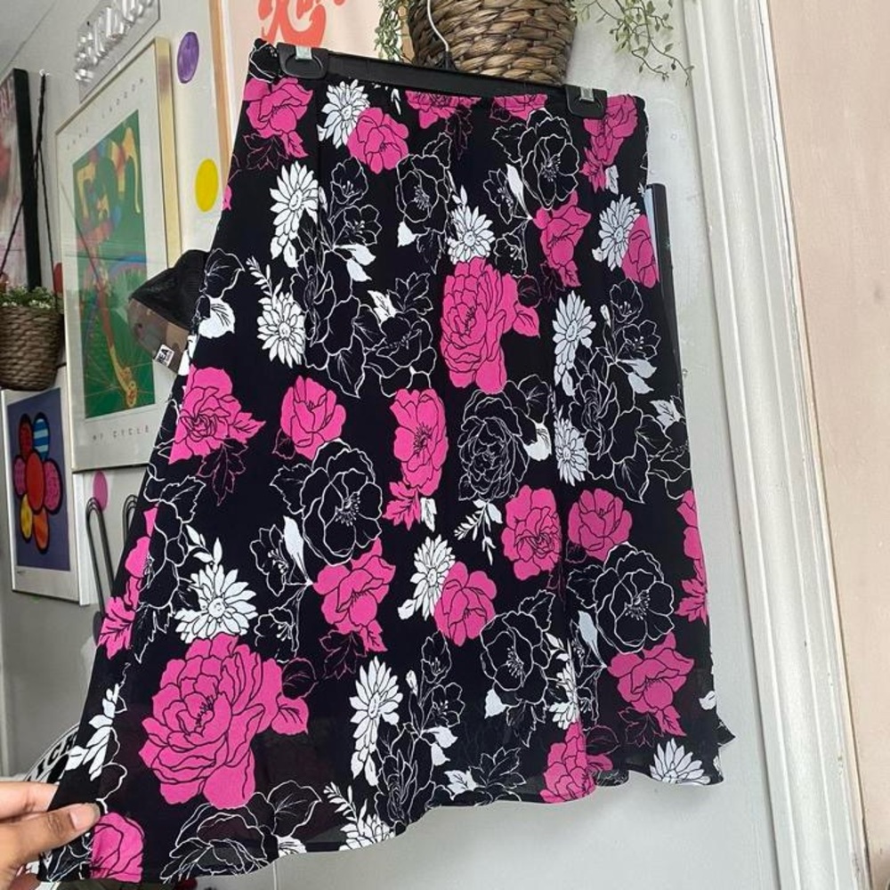 George Pink Pleated Midi A-Line Skirt Cocktail